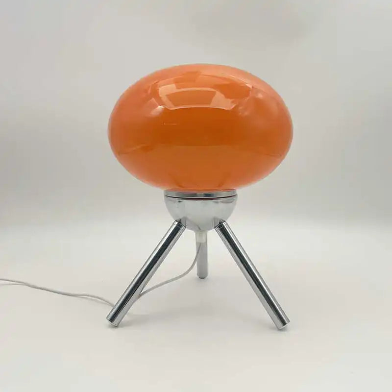 Artistic Spherical Glass Table Lamp Tripod Base Decorative Ambient Lamp for Home