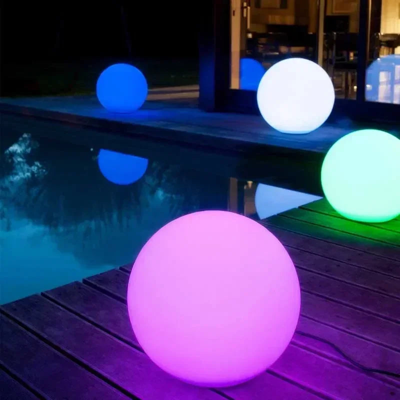 Solar LED Ball Light RGB Outdoor Waterproof Lawn Pool Garden Lamp with Remote