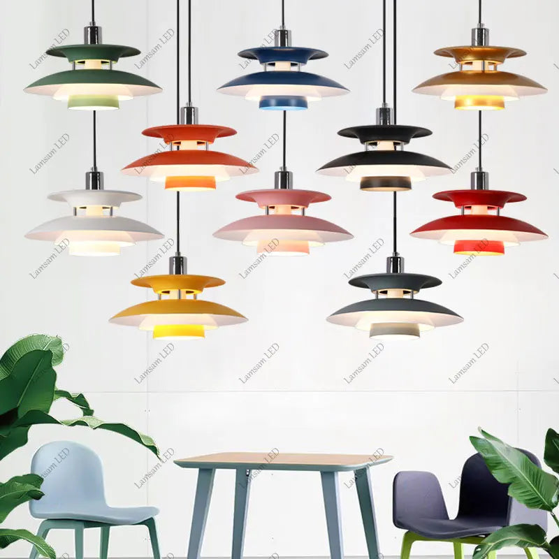 Danish UFO Pendant Ceiling Light – E27 Hanging Lamp for Bedroom & Dining Room