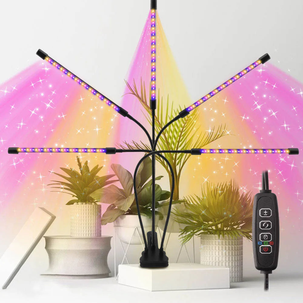 USB LED Grow Light Full Spectrum Clip Plant Lamp with Timer Control