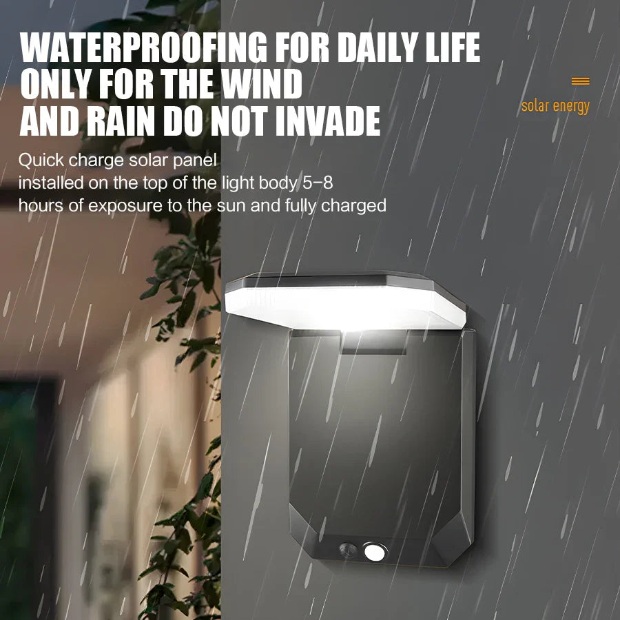 Solar Motion Sensor Wall Light – Outdoor LED IP65 Security Light for Patio/Garage