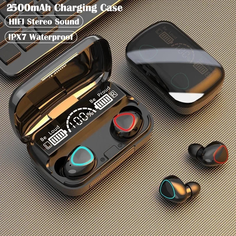 TWS Wireless Earbuds Bluetooth Headphones with Charging Case and Waterproof Stereo Sound
