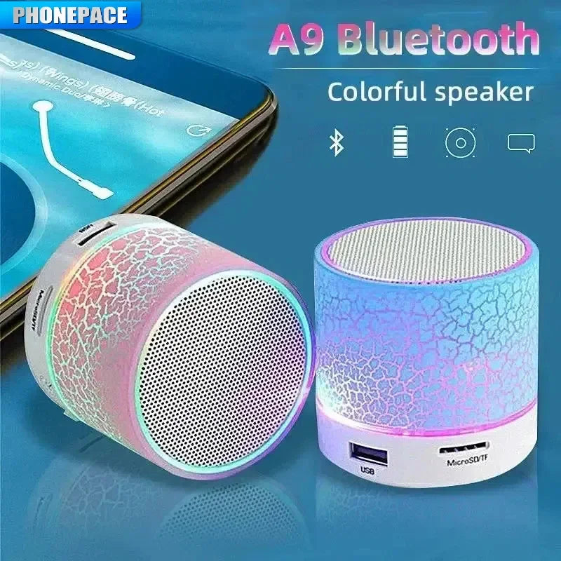 Mini Bluetooth Speaker LED Portable Wireless Subwoofer USB SD Card Music Player