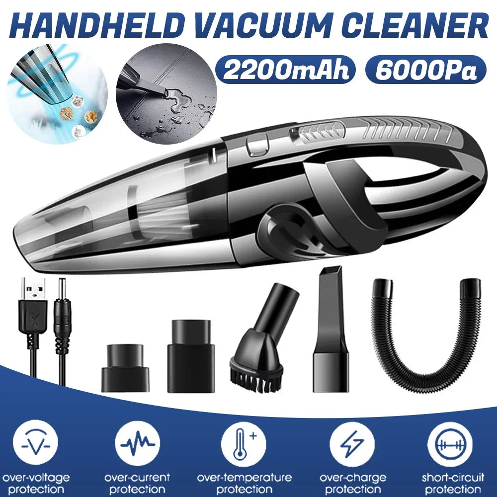 12000Pa Cordless Handheld Vacuum Cleaner Wet Dry USB Rechargeable for Car