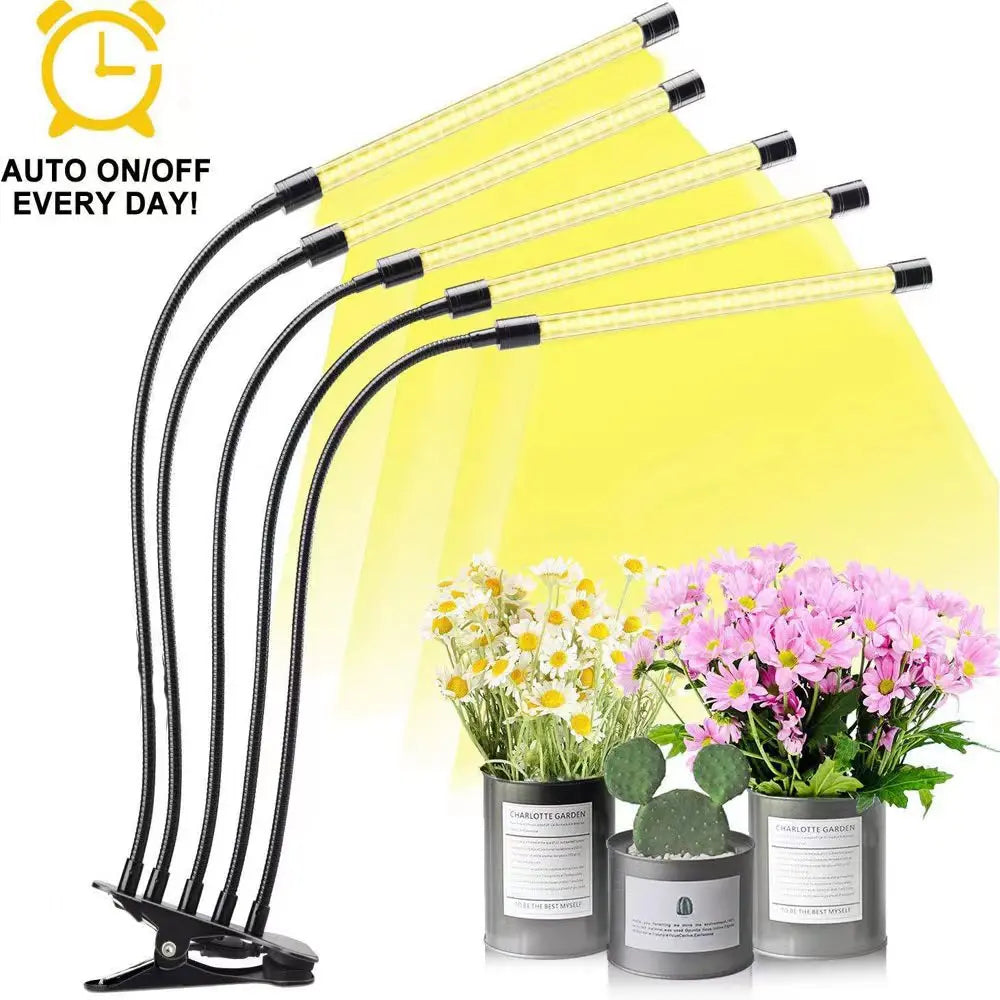 USB LED Grow Light Full Spectrum Clip Plant Lamp 3000K with Timer Control