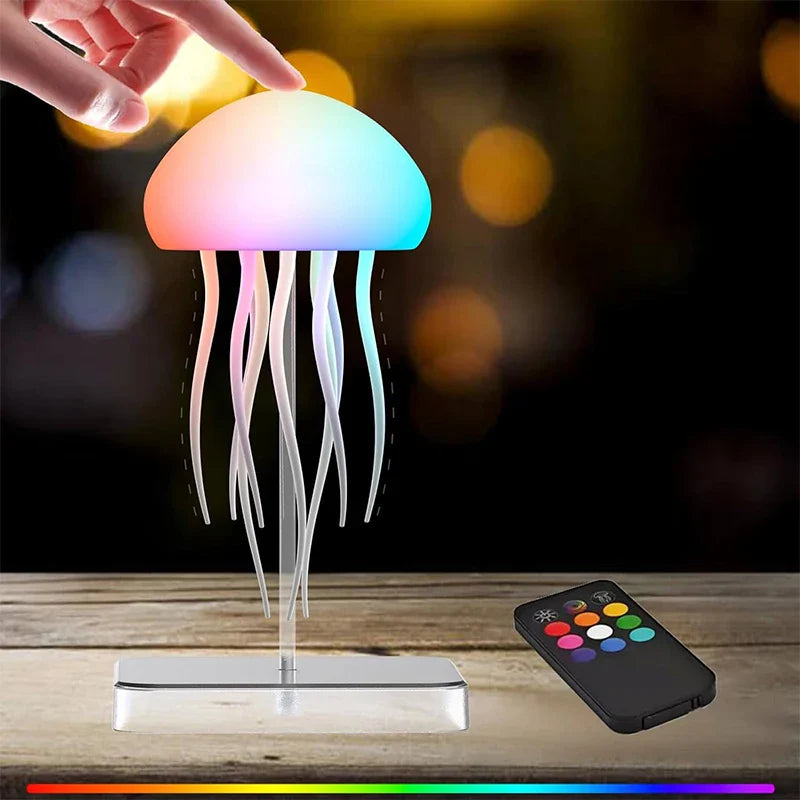 LED Jellyfish Lamp 9 Tentacles Color Changing Remote Night Light Ultra Battery