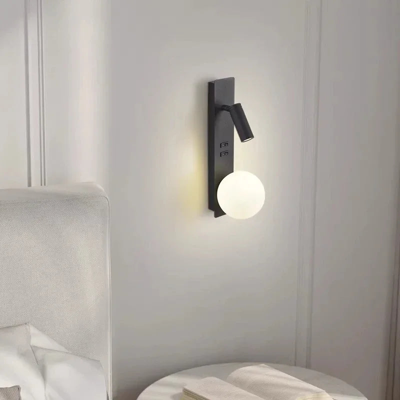 Minimalist LED Wall Sconce Italian Style Bedroom Bedside Living Room Light