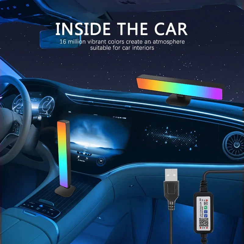 Smart RGB Atmosphere Light App Control Music Sync Lamp for Car TV Gaming Desk