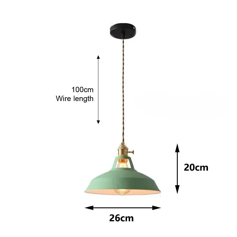 26cm LED Pendant Light 7-Color Dimmable with Scandinavian Wood Decor