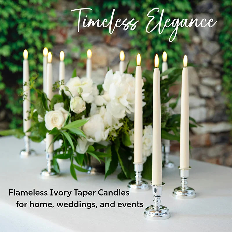 Flameless LED Taper Candles Battery Operated Flickering Set for Decor