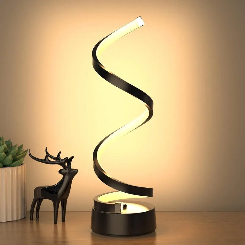 Classic Creative Spiral LED Table Lamp, Modern Minimalist Dimmable Spiral Table Lamp, Adjustable Arm, Soft Light, Multifunction
