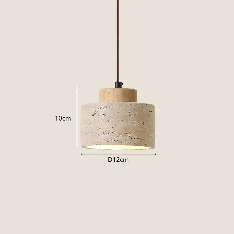 Japanese Wabi Sabi Stone Pendant Light – Modern Bedside Hanging Lamp for Bedroom