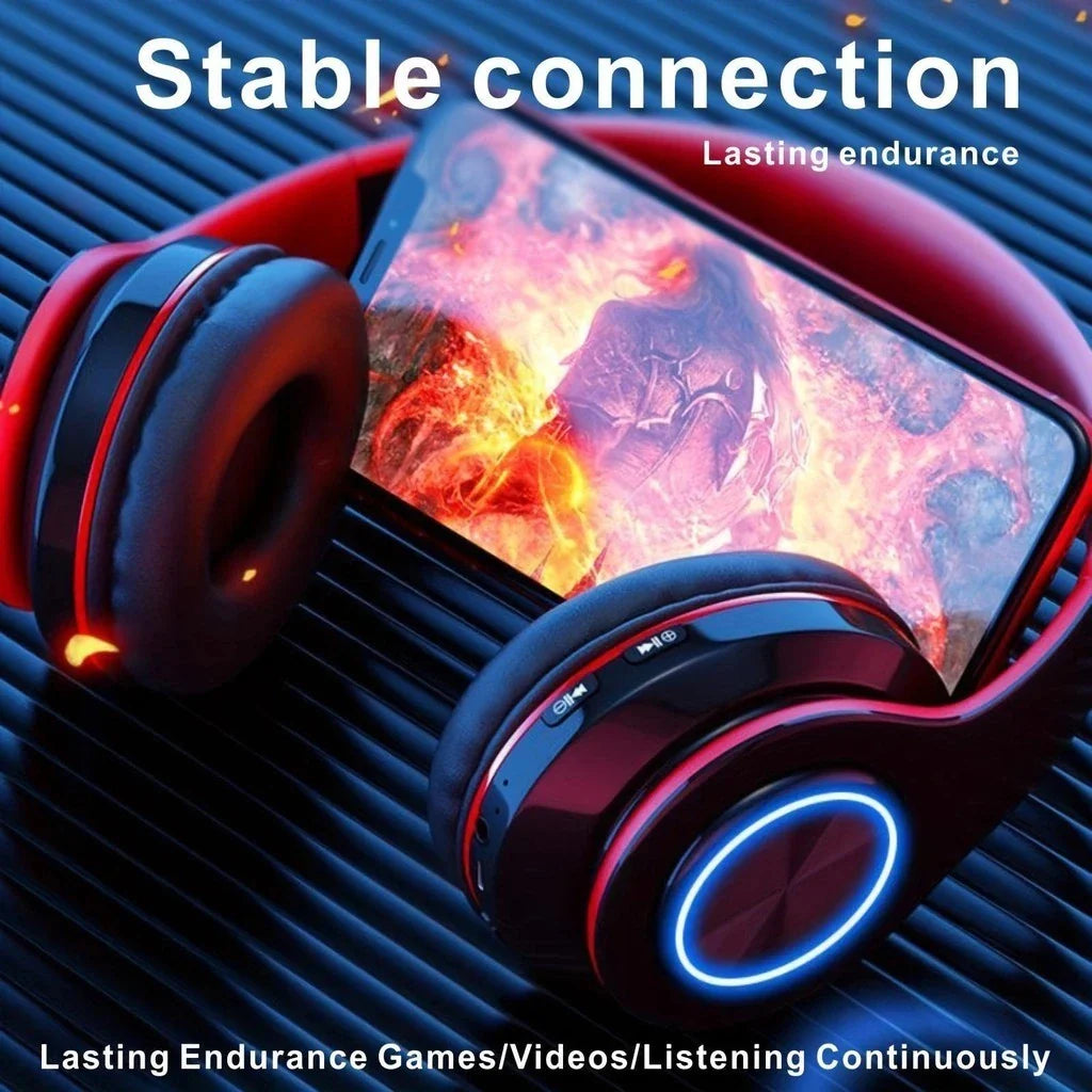 Wireless Bluetooth 5.0 Foldable Headphones On-Ear Stereo Sound Gaming Headset