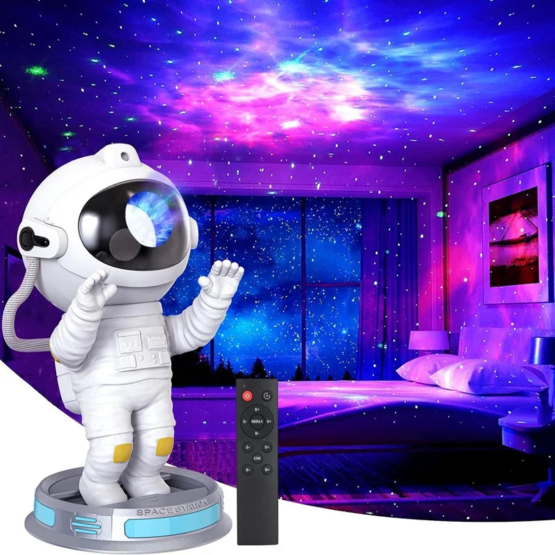 Galaxy Star Projector Night Light Astronaut Lamp Starry Sky Bedroom Home Decor