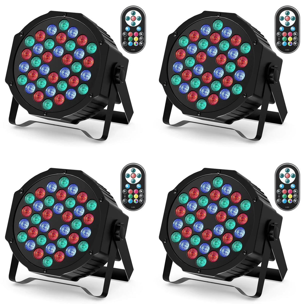 RGB Par Lights 36LED Stage Lighting – DMX512 Uplights for DJ, Party, Wedding Events