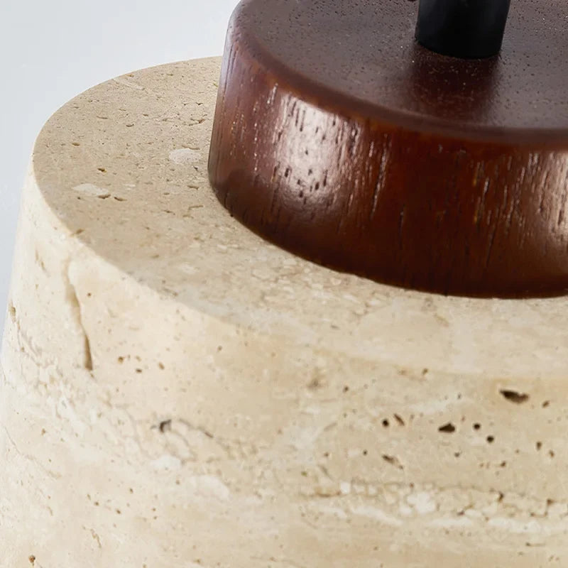 Japanese Wabi Sabi Stone Pendant Light – Modern Bedside Hanging Lamp for Bedroom