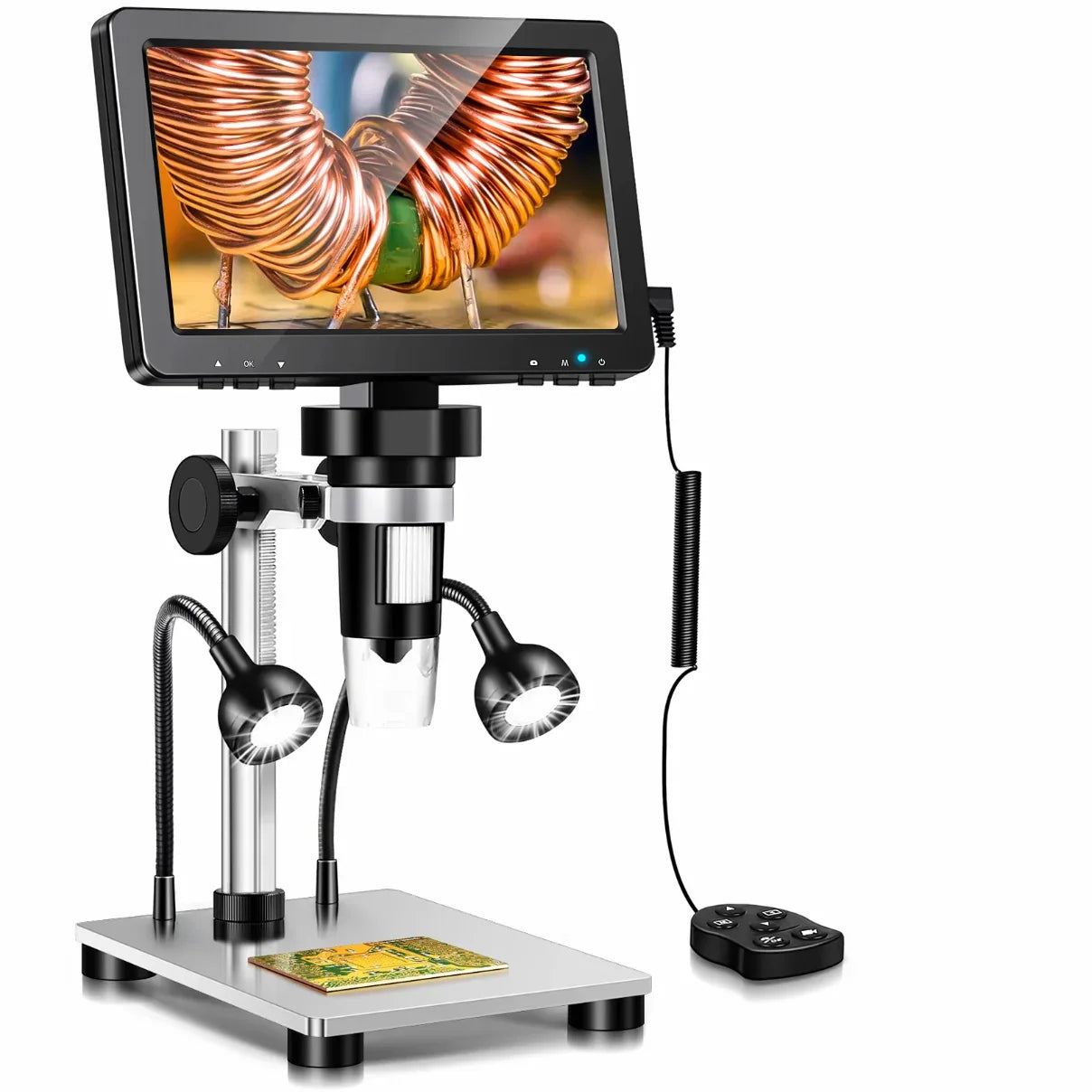 7 Inch Digital Microscope 1200X Coin Repair Camera with LED PC View