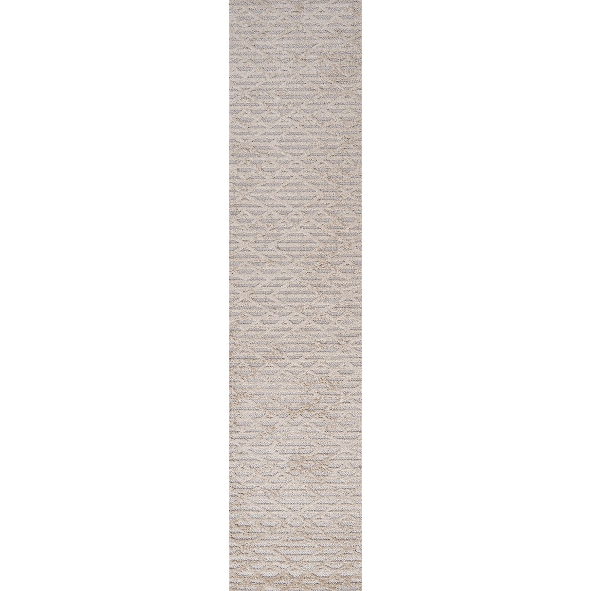 Ararat High-Low Pile Moroccan Diamond Modern Indoor/Outdoor Runner Rug