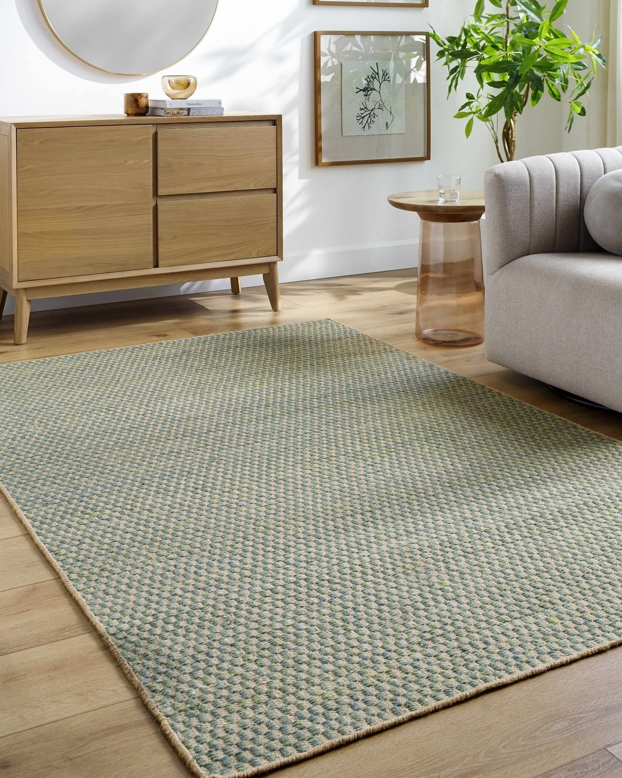 Verdel Sage Cottage Farmhouse Wool Handmade Area Rug - Clearance