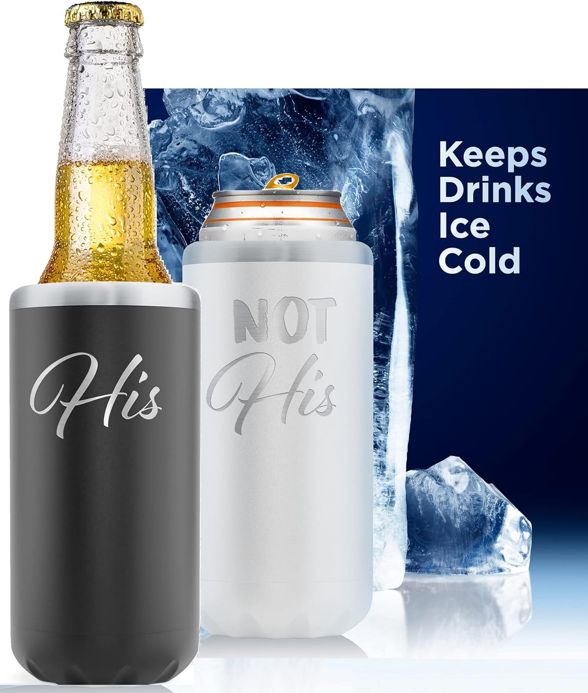 Insulated Holders for Skinny Beer or Cold Hard Seltzer - Gift Idea for Anniversary or Christmas
