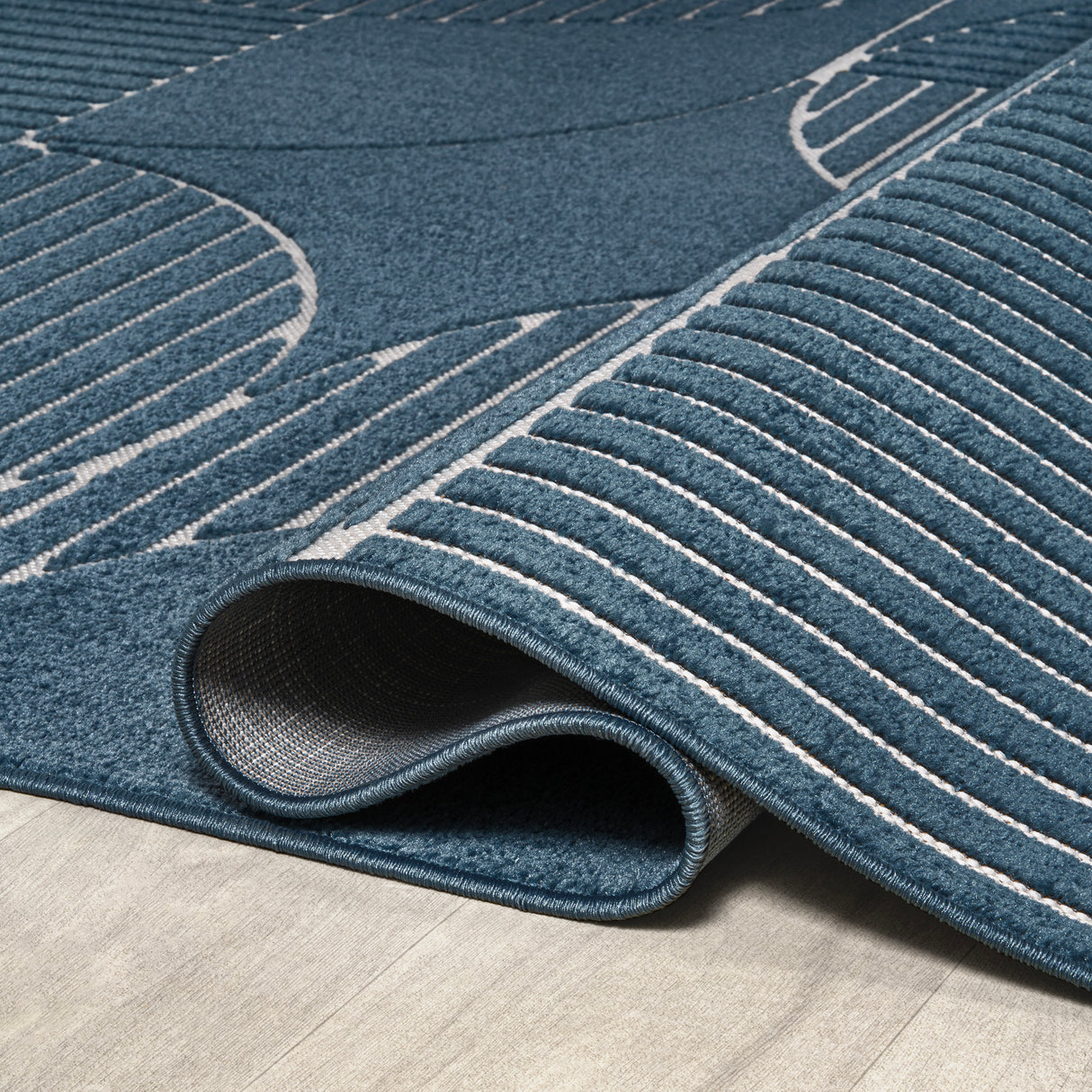 Nordby High-Low Geometric Scandi Striped Indoor/Outdoor Runner Rug