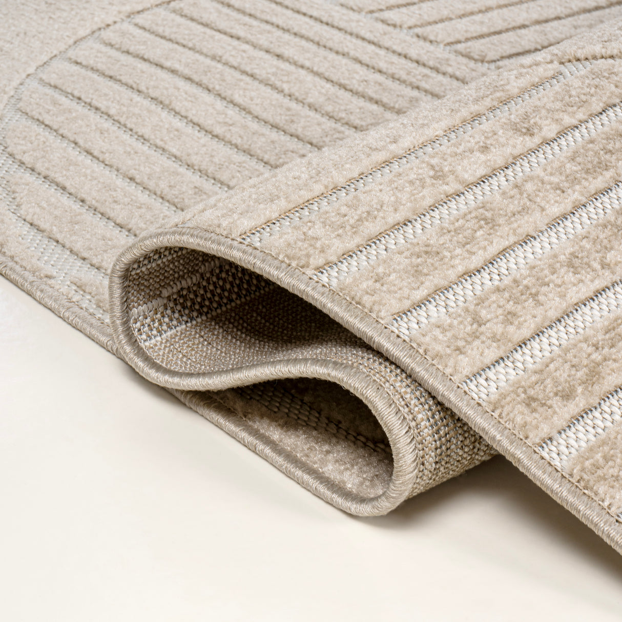 Nordby High-Low Geometric Scandi Striped Indoor/Outdoor Runner Rug
