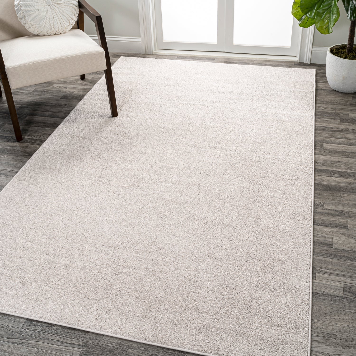 Haze Solid Sleek Low-Pile Area Rug- 11 Colors Available