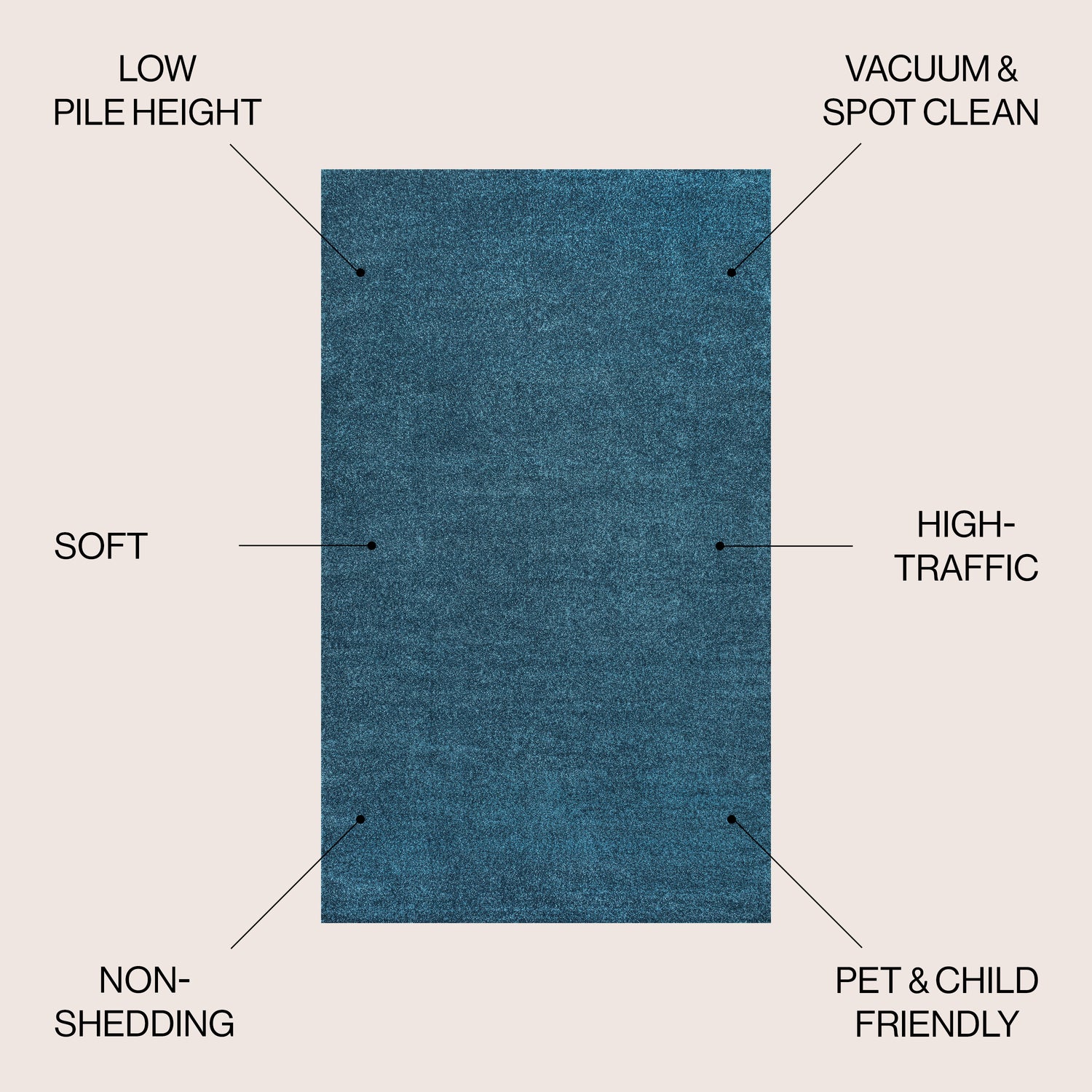 Haze Solid Sleek Low-Pile Area Rug- 11 Colors Available