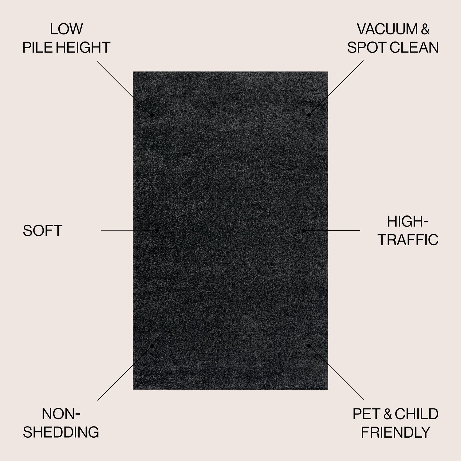 Haze Solid Sleek Low-Pile Area Rug- 11 Colors Available