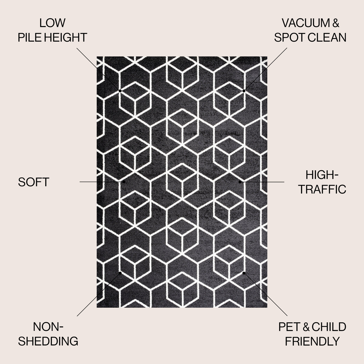 Tumbling Blocks Modern Geometric Area Rug