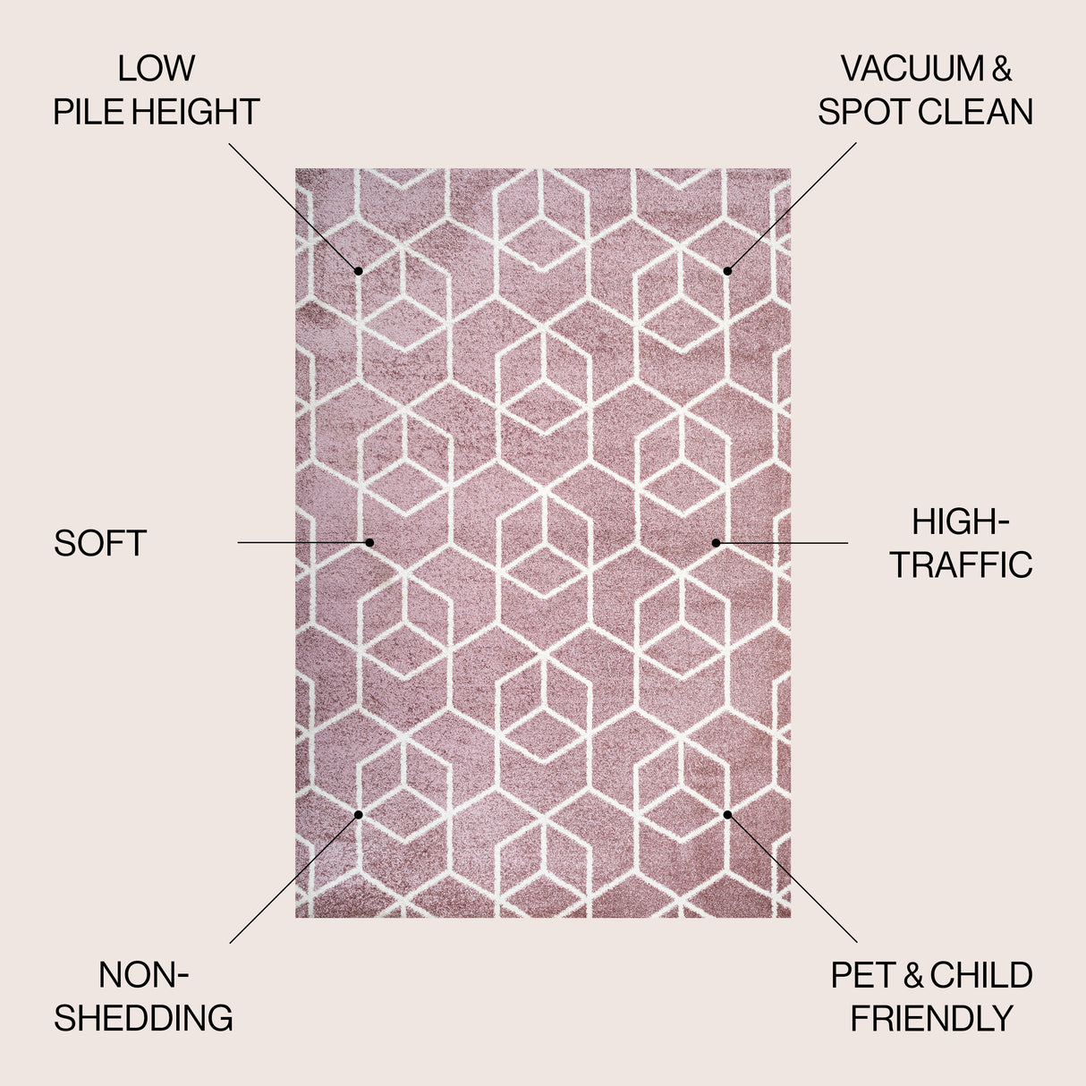 Tumbling Blocks Modern Geometric Area Rug