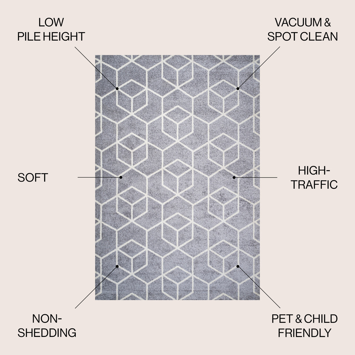 Tumbling Blocks Modern Geometric Area Rug