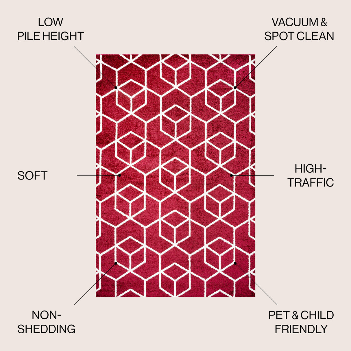 Tumbling Blocks Modern Geometric Area Rug