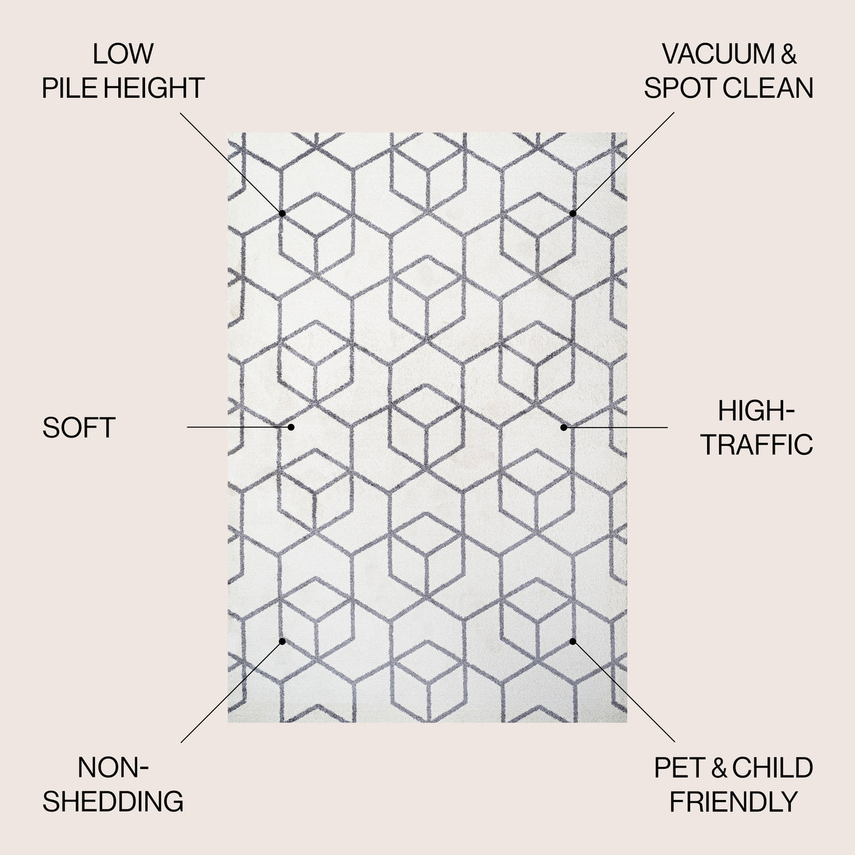 Tumbling Blocks Modern Geometric Area Rug
