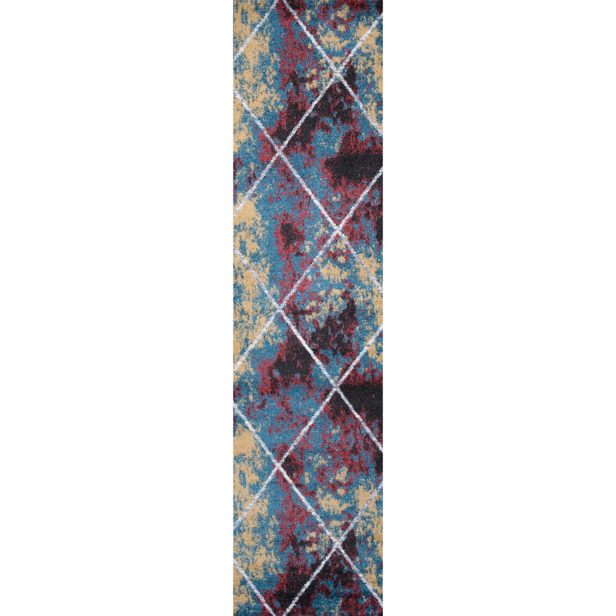 Cole Minimalist Diamond Trellis Runner Rug