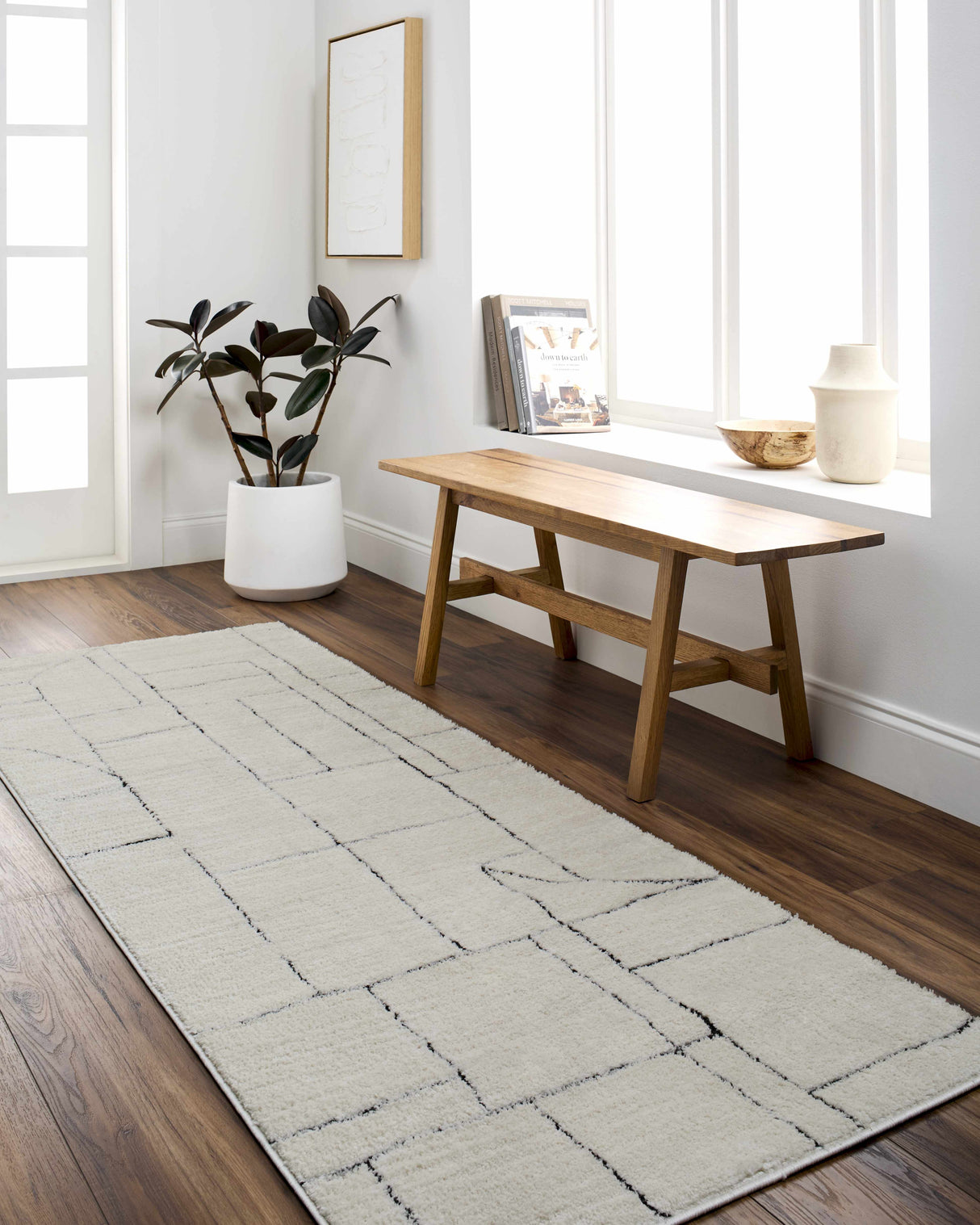 Keats Black & White Area Rug - Clearance