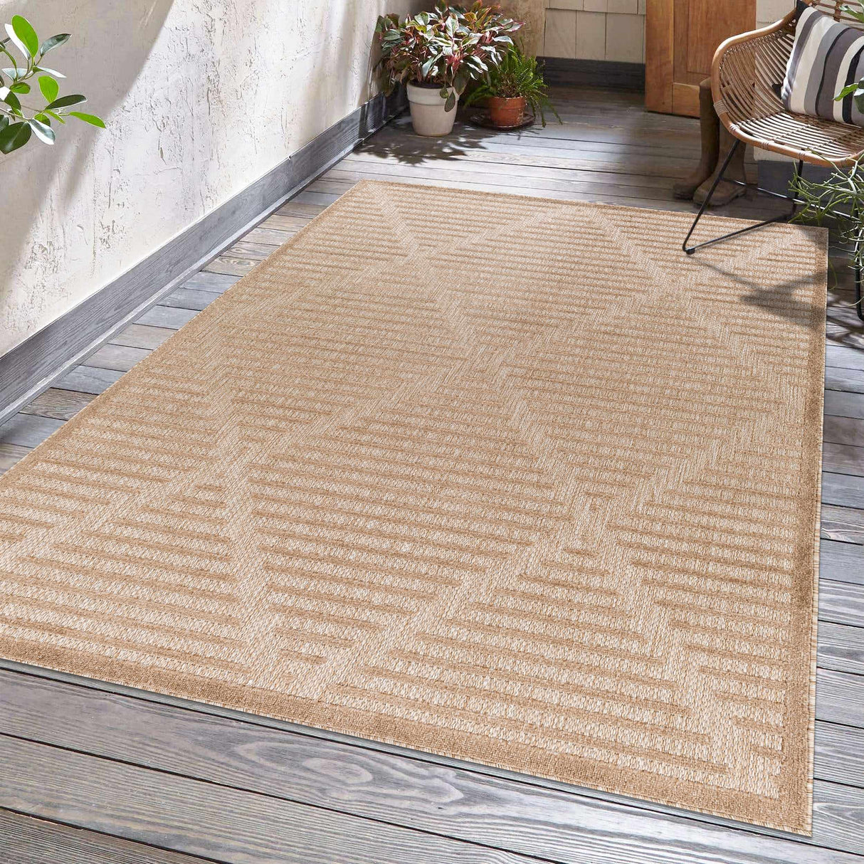 Anah Tan Outdoor Rug - Clearance
