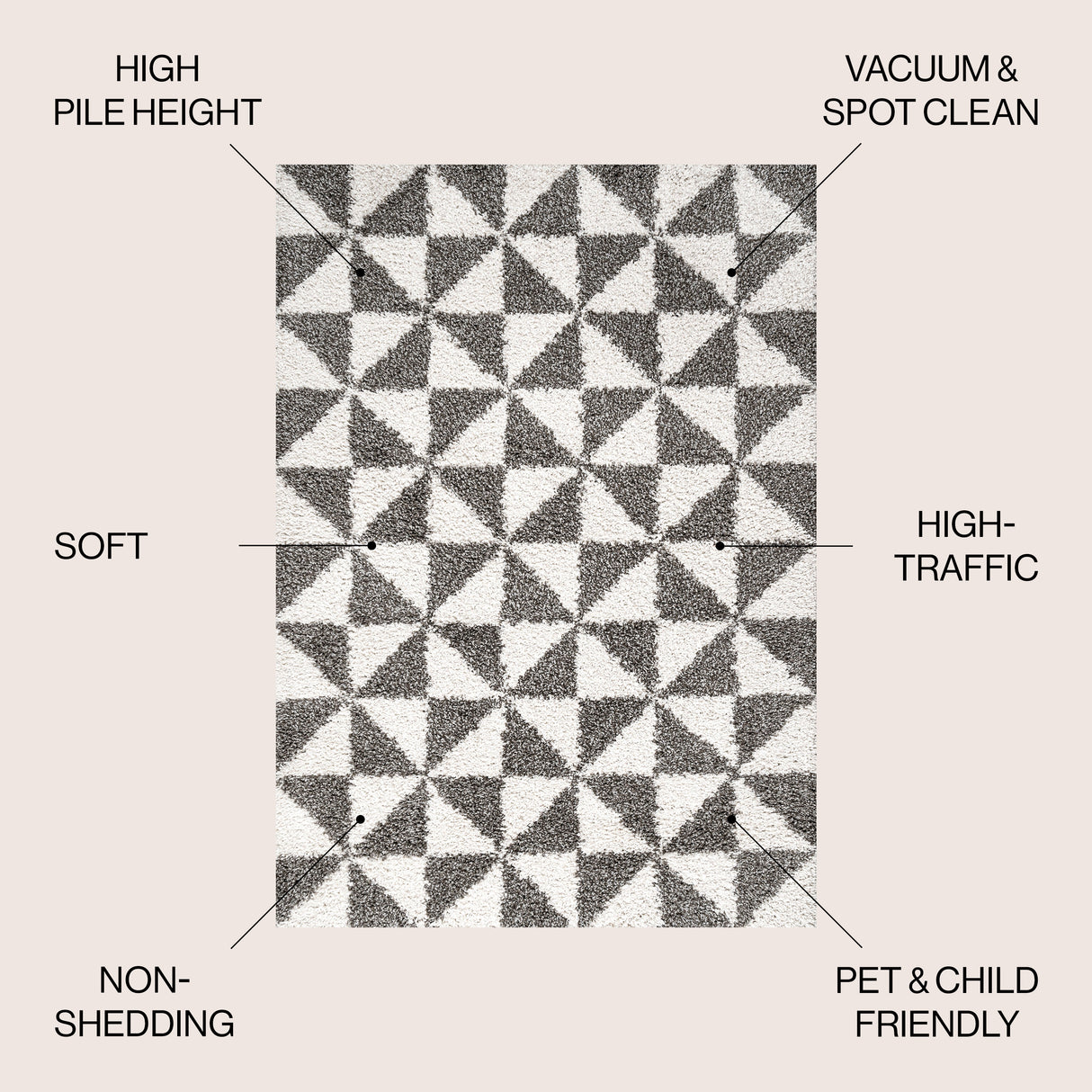 Alcudia Geometric Shag Area Rug