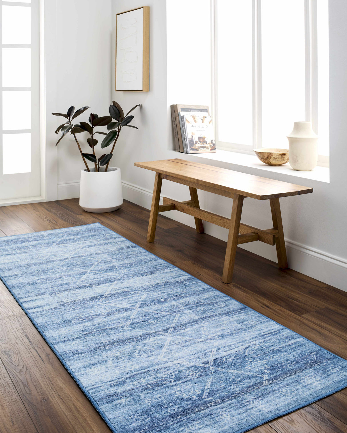 Blake Arctic Sky Washable Area Rug - Clearance