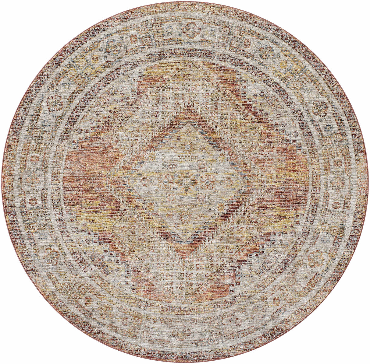 Moya Rust Rich Textured Traditional Rug