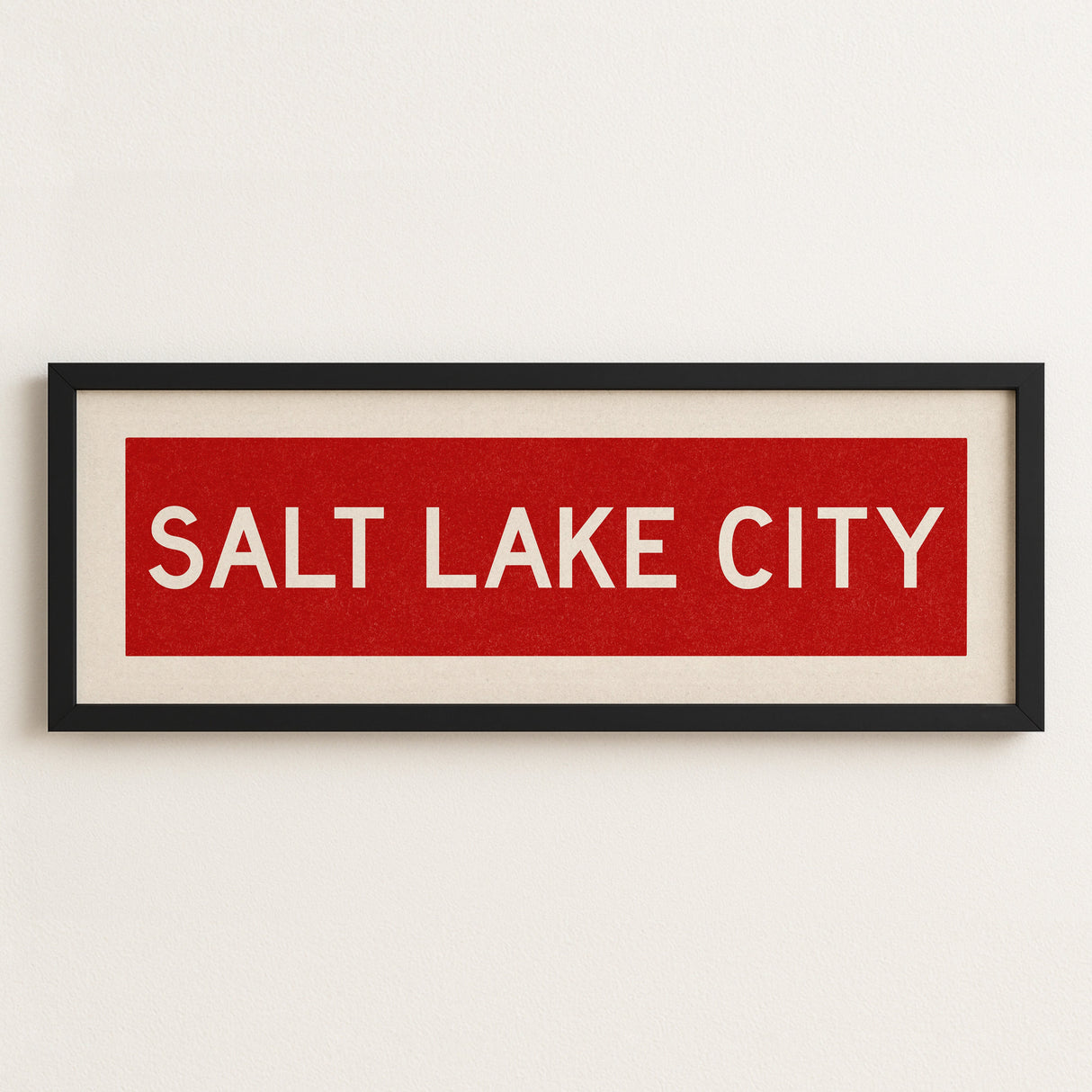 Framed Salt Lake City Red Bus Scroll