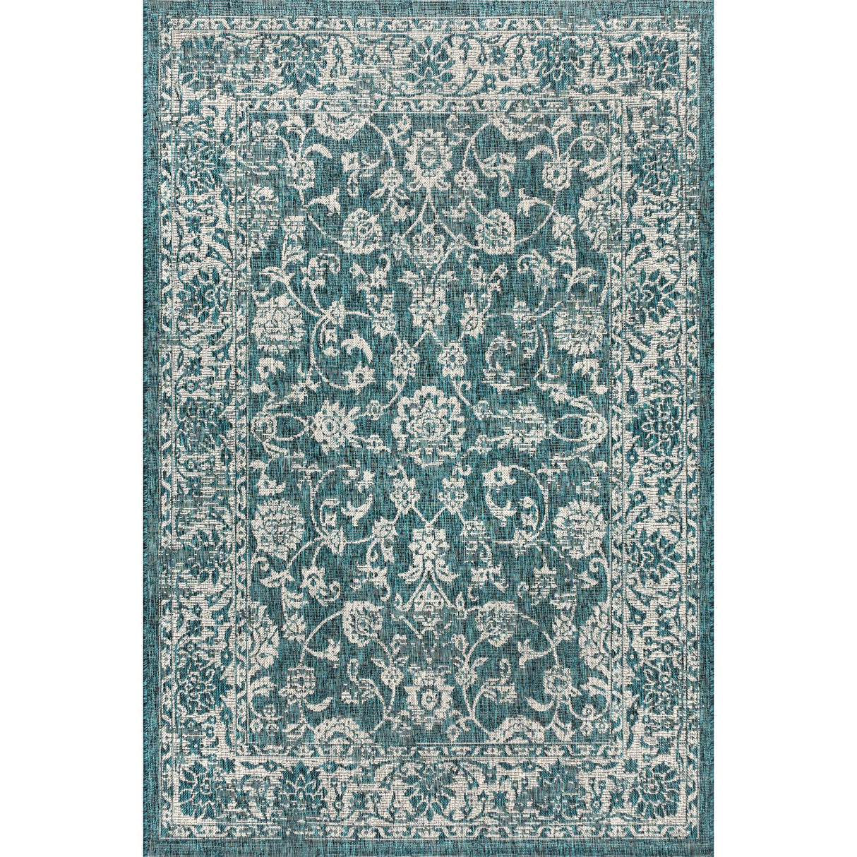 Tela Bohemian Textured Weave Floral Indoor/Outdoor Area Rug