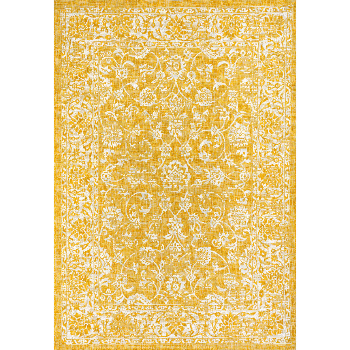 Tela Bohemian Textured Weave Floral Indoor/Outdoor Area Rug
