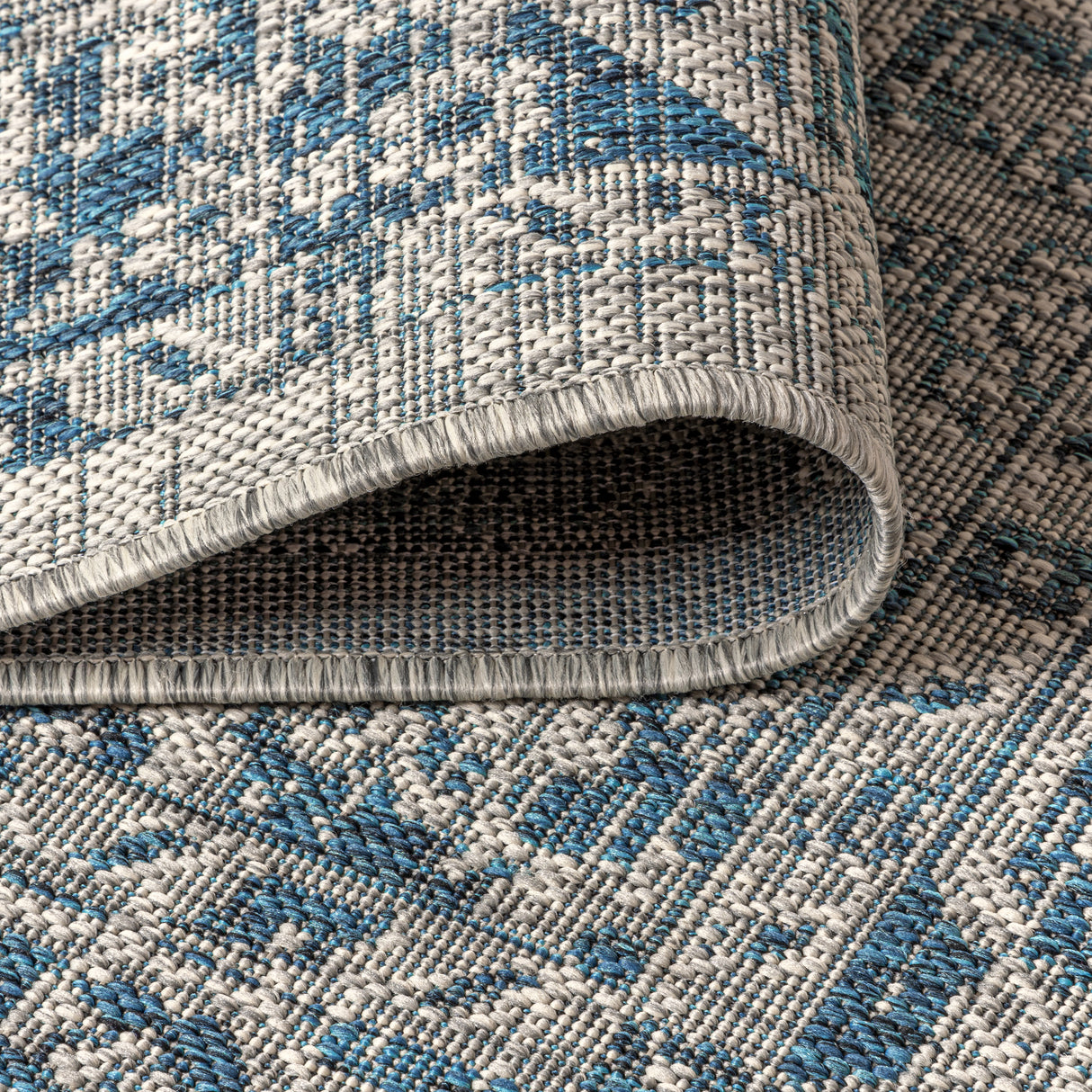 Rozetta Boho Medallion Textured Weave Indoor/Outdoor Round Area Rug