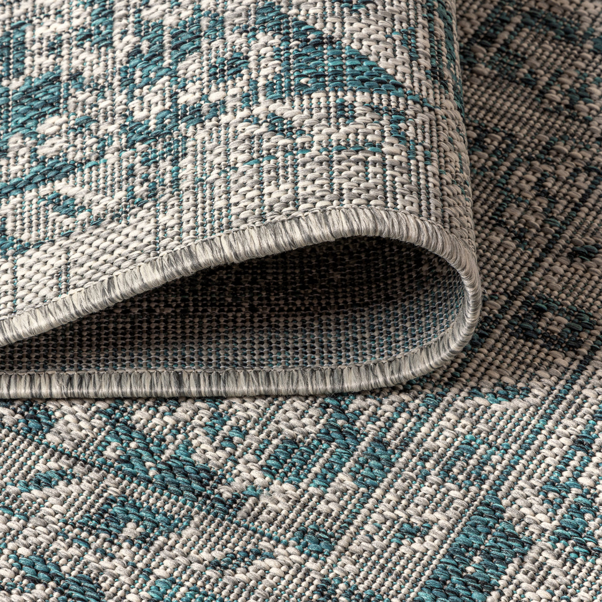 Rozetta Boho Medallion Textured Weave Indoor/Outdoor Square Area Rug