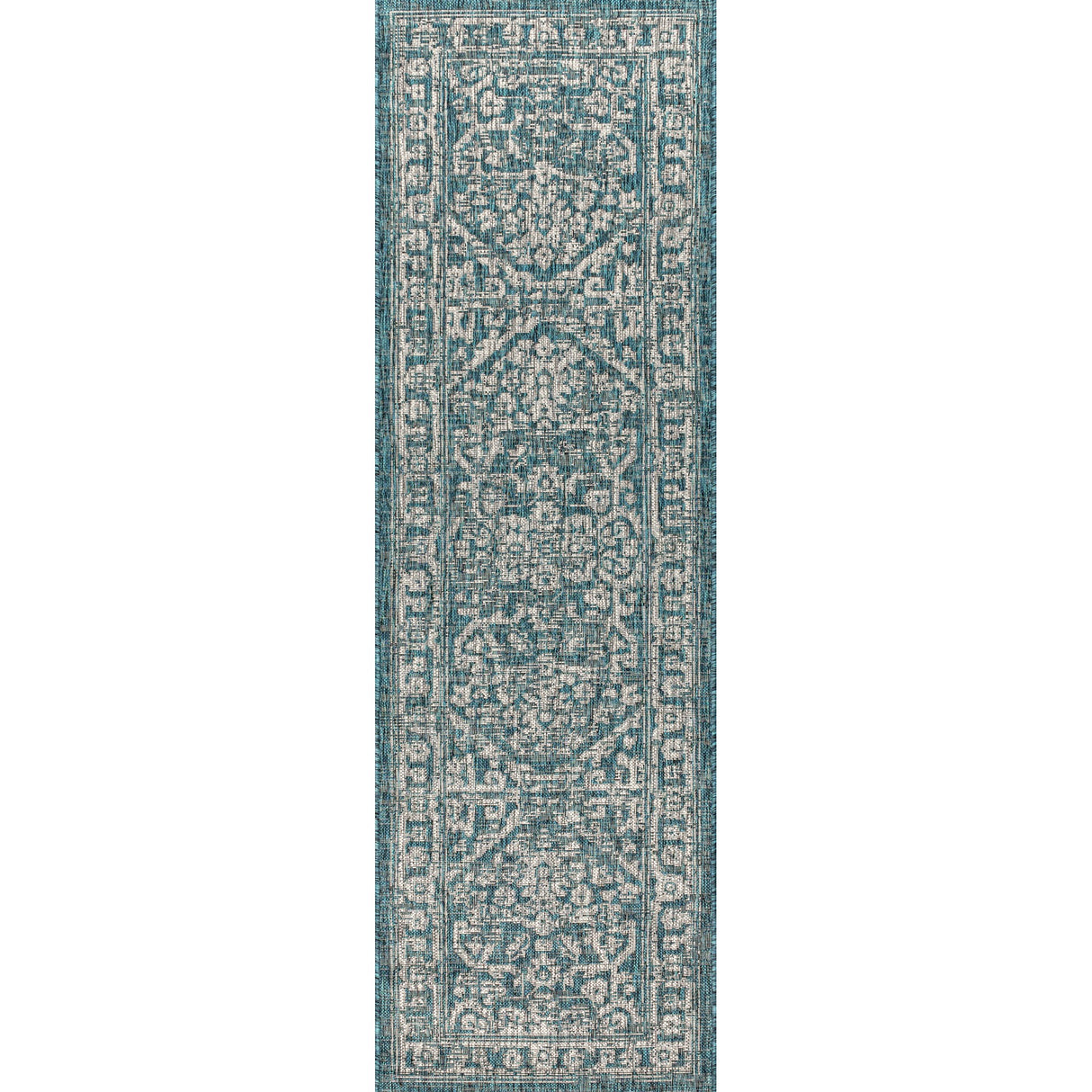 Malta Bohemian Medallion Textured Weave Indoor/Outdoor Runner Rug