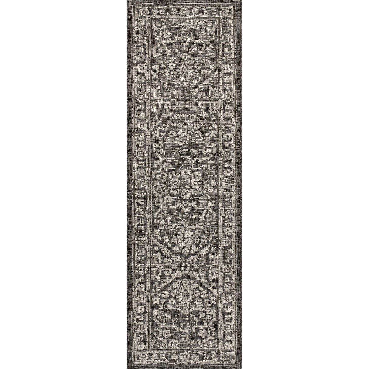 Malta Bohemian Medallion Textured Weave Indoor/Outdoor Runner Rug