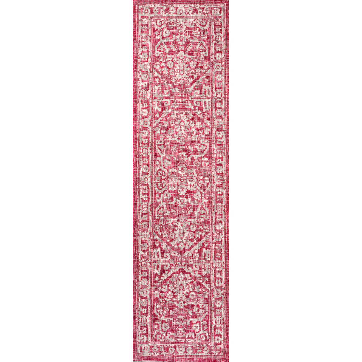 Malta Bohemian Medallion Textured Weave Indoor/Outdoor Runner Rug