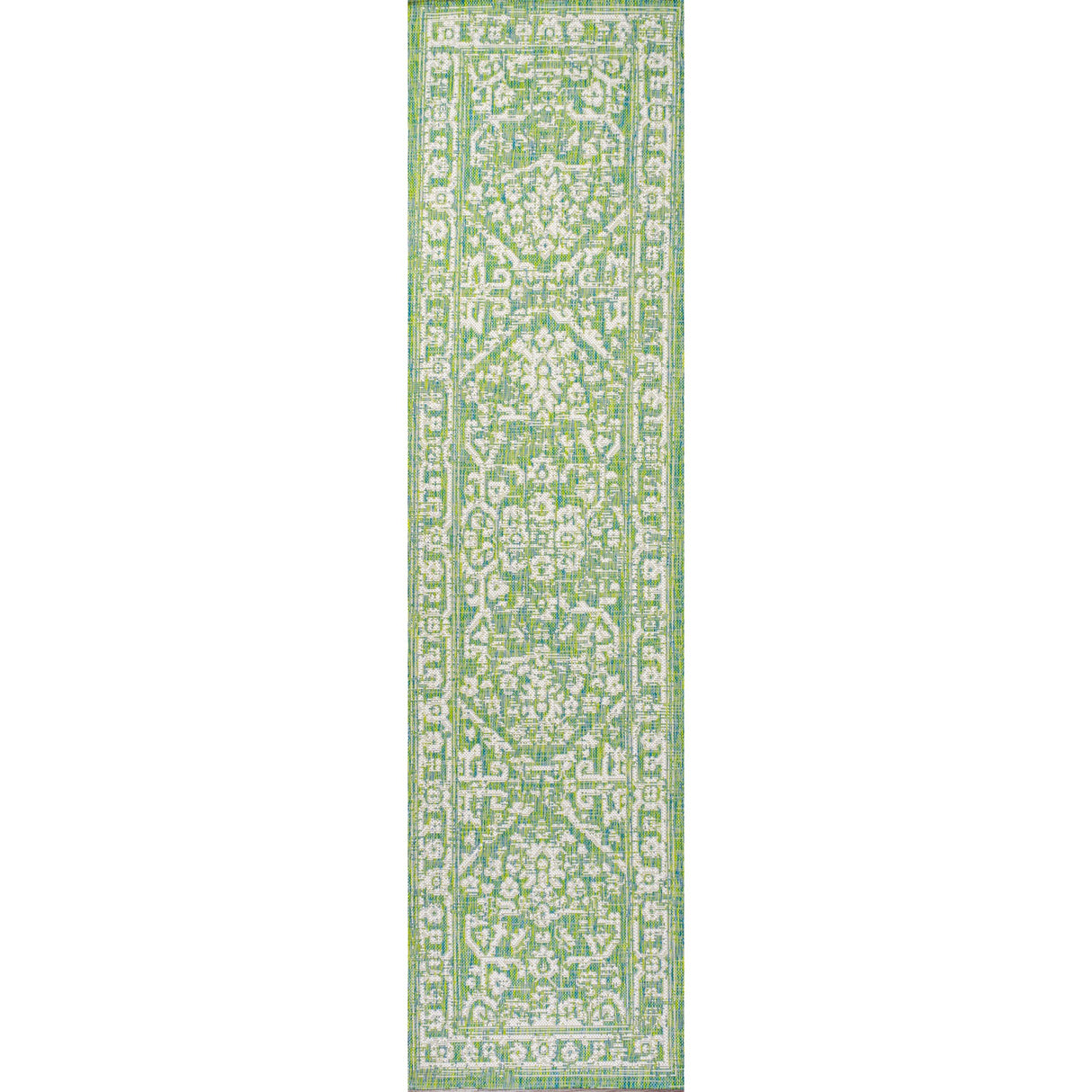 Malta Bohemian Medallion Textured Weave Indoor/Outdoor Runner Rug