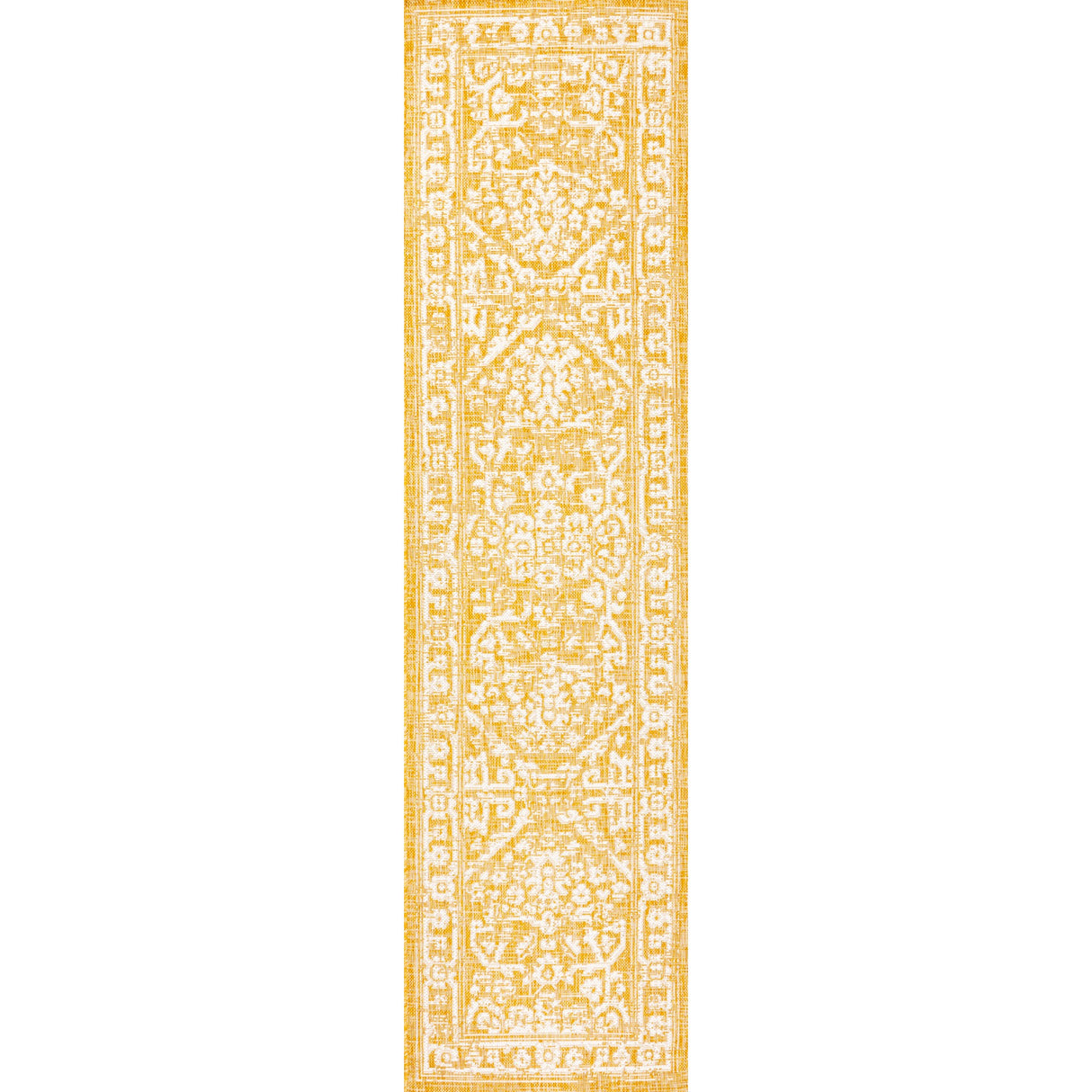 Malta Bohemian Medallion Textured Weave Indoor/Outdoor Runner Rug